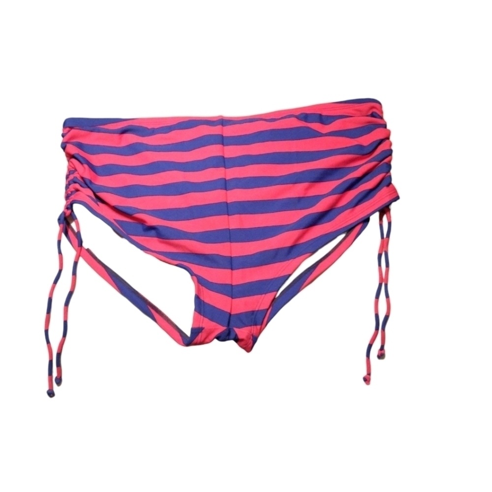 VM High Waisted Striped Bikini Bottom Plus Size 18W